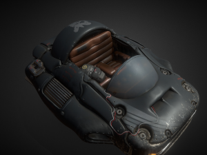 dragon ball hover car black 3D 모델