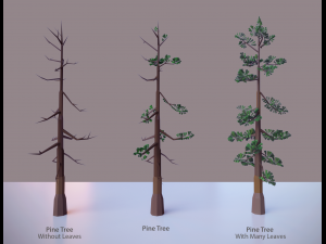 old pine tree low poly Modelo 3D