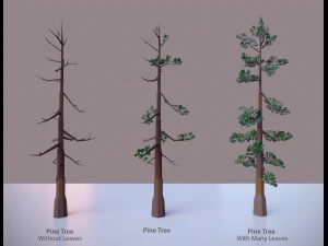 velho pinheiro baixo poli Modelo 3D