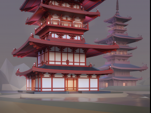 pagoda low poly 3D-Modell