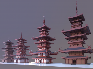 pagoda low poly 3D-Modell