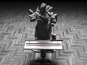 Samuraischwert mit Budawarrior-Statue 3D Modell