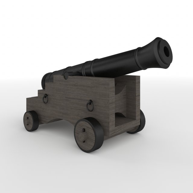 ship cannon 3Dモデル .c4d .max .obj .3ds .fbx .stl .blend 