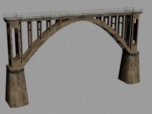 span of concrete bridge length 56 m height 35 m width 10 m 3D Модель