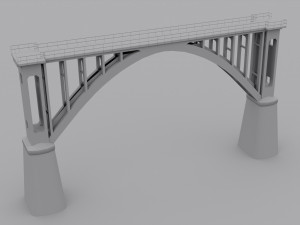span of concrete bridge length 56 m height 35 m width 10 m 3D 모델