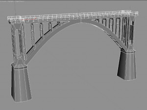 span of concrete bridge length 56 m height 35 m width 10 m 3D 모델