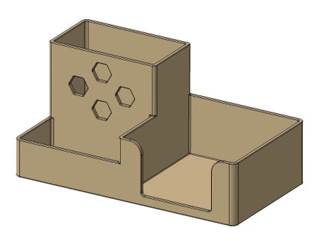 Organizer Meja untuk Catatan dan Pena Model Cetak 3D