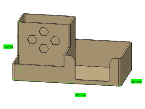Desk Organizer for Notes and Pens Modello di stampa 3D