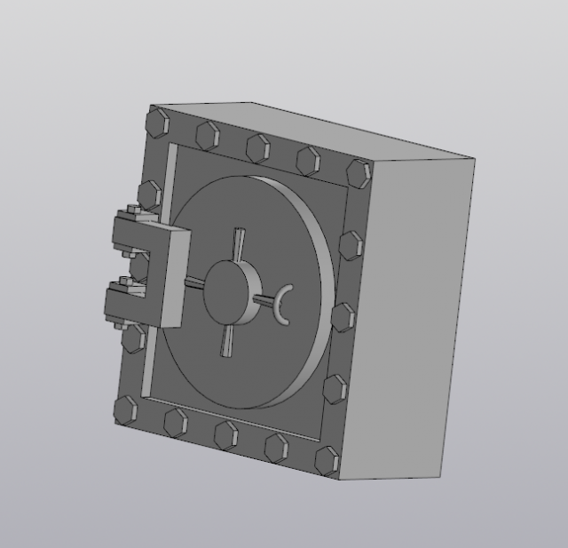 Bank Safe Door 3D Модель .c4d .max .obj .3ds .fbx .stl .blend 