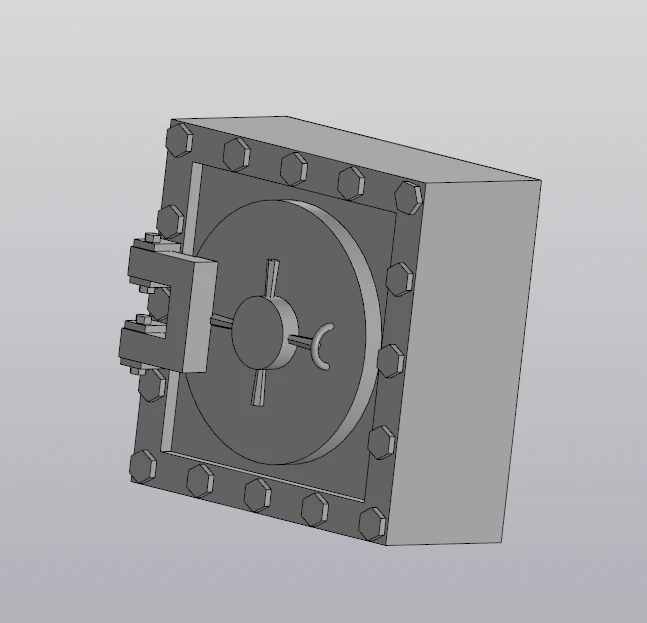 Bank Safe Door 3D Model .c4d .max .obj .3ds .fbx .stl .blend 