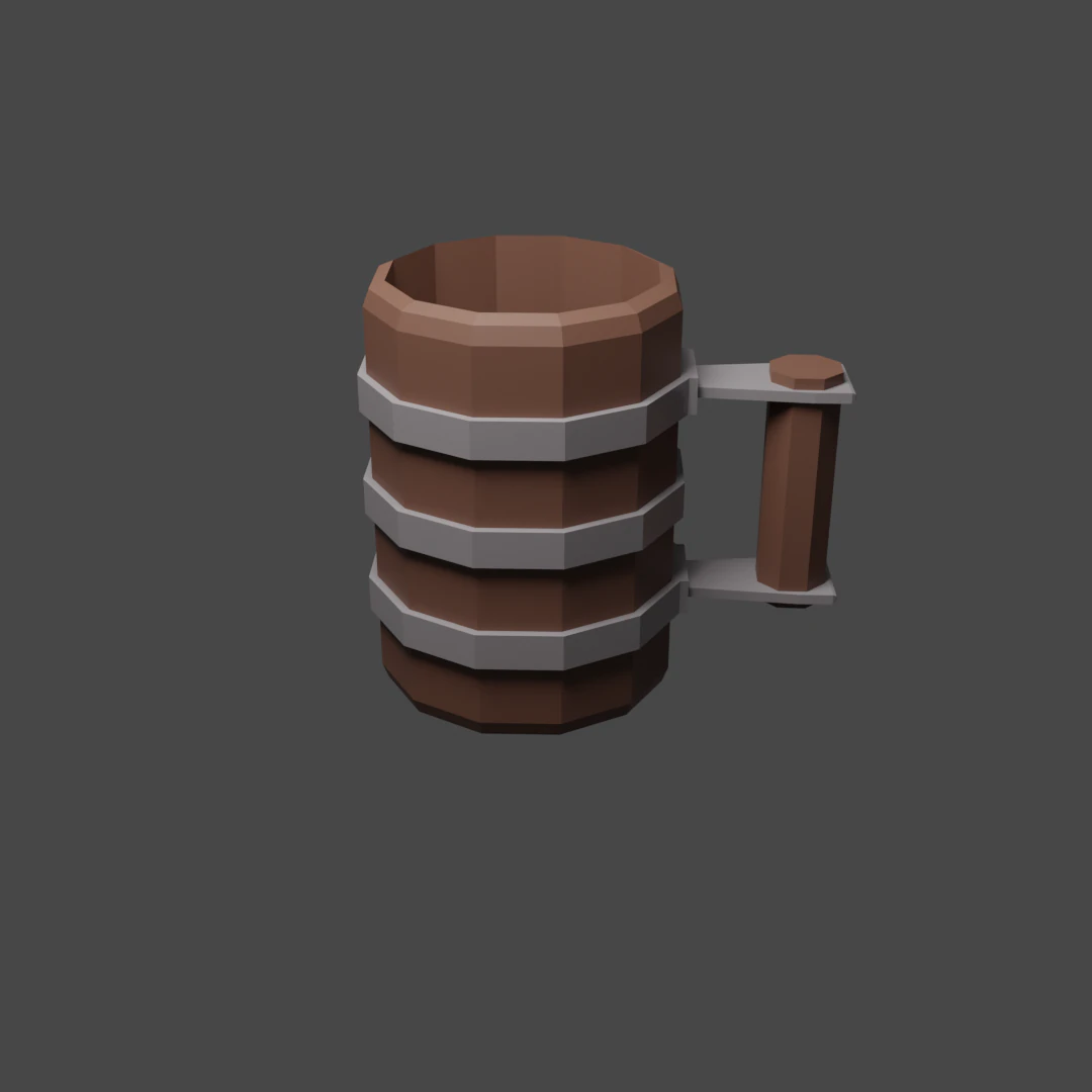 wooden beer mug 3D Model .c4d .max .obj .3ds .fbx .stl .blend