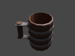 wooden beer mug Model 3D