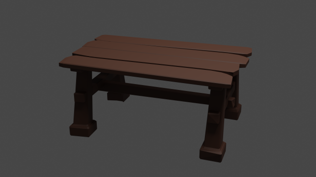 wooden table 3D Модель .c4d .max .obj .3ds .fbx .stl .blend 