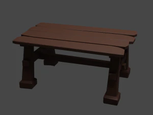 나무 테이블 3D 모델