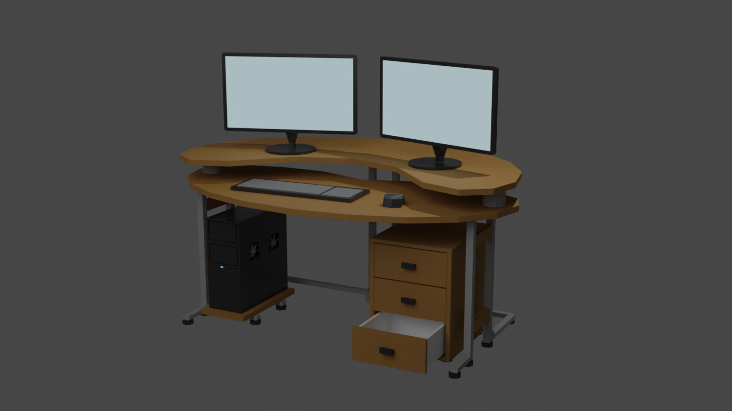 computer desk pack 3D Model .c4d .max .obj .3ds .fbx .stl .blend 