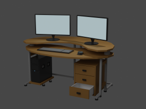 computer desk pack 3Dモデル