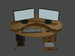 computer desk pack 3D मॉडल