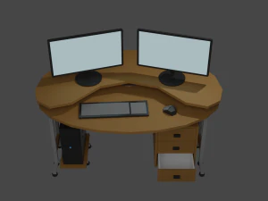 computer desk pack 3D Model