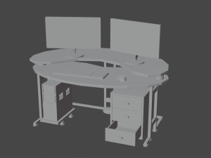 computer desk pack 3D मॉडल