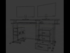computer desk pack 3D Model