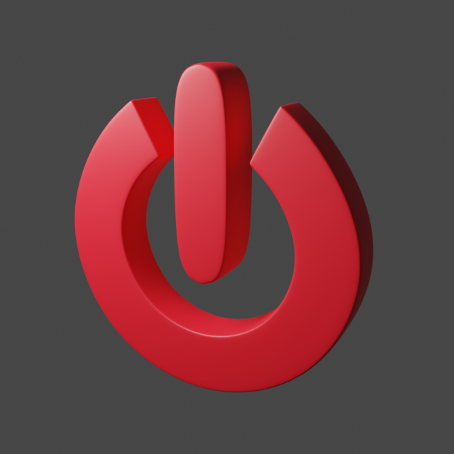 power on-off symbol 3D-Modell .c4d .max .obj .3ds .fbx .stl .blend 