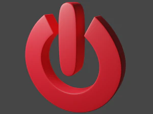 전원 켜기/끄기 기호 3D 모델