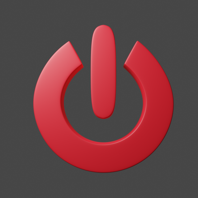 power on-off symbol 3D Model in Other 3DExport
