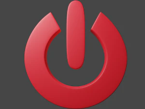 전원 켜기/끄기 기호 3D 모델