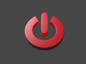 전원 켜기/끄기 기호 3D 모델