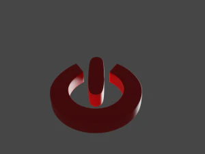 전원 켜기/끄기 기호 3D 모델