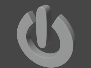 전원 켜기/끄기 기호 3D 모델