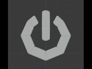 전원 켜기/끄기 기호 3D 모델