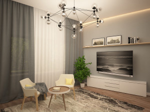bedroom in light colors modern style 3D 모델