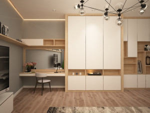 bedroom in light colors modern style 3D 모델
