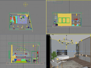 bedroom in light colors modern style 3D 모델