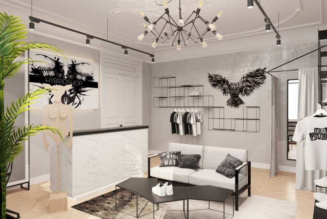 clothing showroom 3D Model .c4d .max .obj .3ds .fbx .stl .blend 