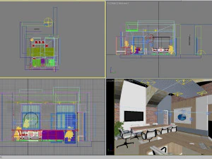 escrit&oacute;rio interno Modelo 3D