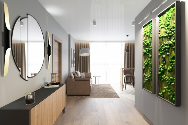 living room kitchen 3D Model .c4d .max .obj .3ds .fbx .stl .blend