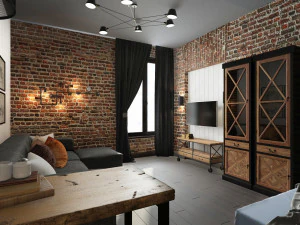 estudio en estilo loft Modelo 3D