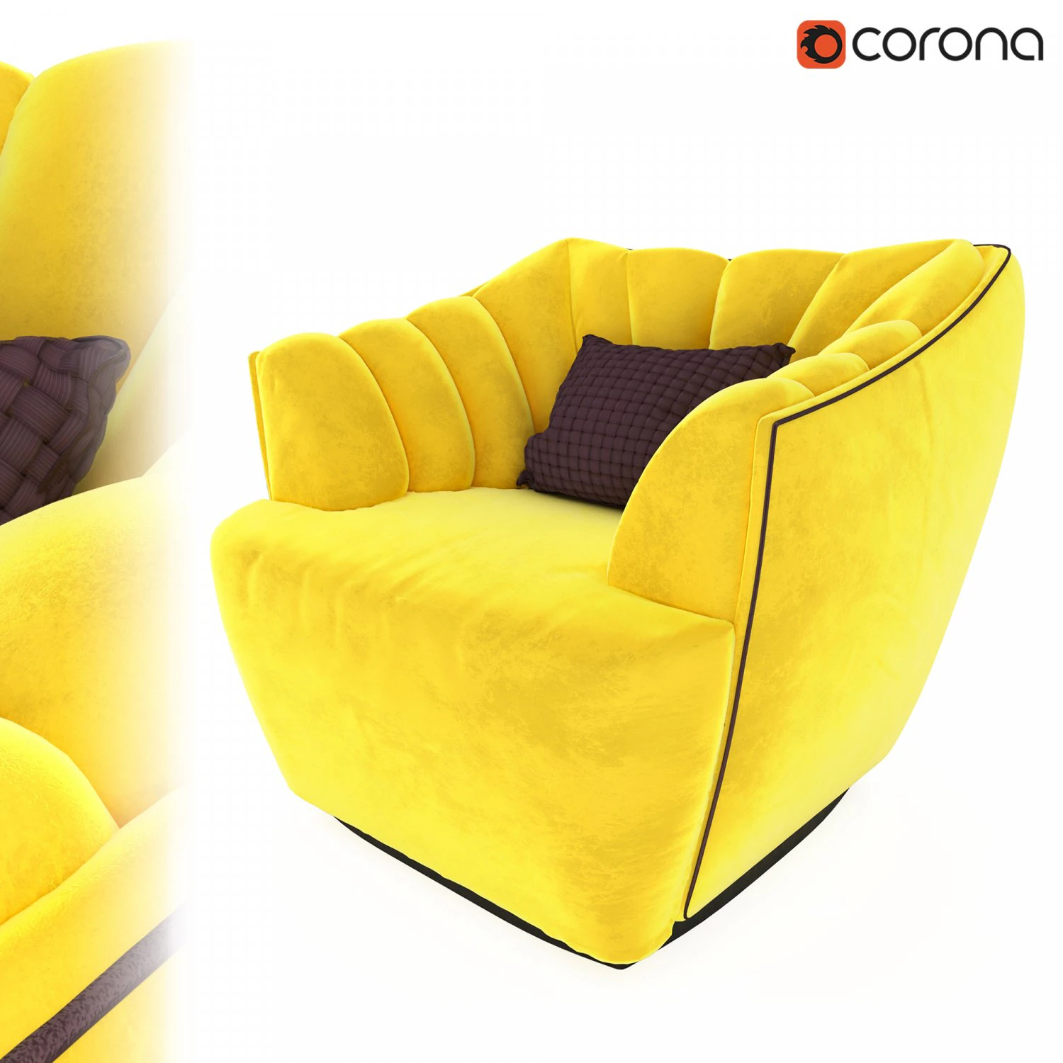 armchair001 3D Model .c4d .max .obj .3ds .fbx .stl .blend