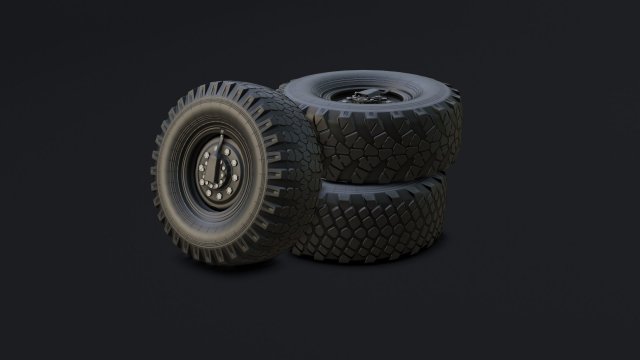 off-road wheel and three types of tires assembly for trucks kamaz ural 43202- Modelo 3D .c4d .max .obj .3ds .fbx .stl .blend 