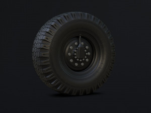 off-road wheel and three types of tires assembly for trucks kamaz ural 43202- Modelo 3D