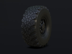 off-road wheel and three types of tires assembly for trucks kamaz ural 43202- Modelo 3D
