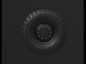 off-road wheel and three types of tires assembly for trucks kamaz ural 43202- Modelo 3D