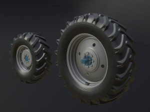 set of wheels for mtz 1221 tractor assembly Model 3D