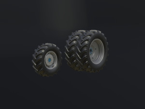 set of wheels for mtz 1221 tractor assembly 3D Model