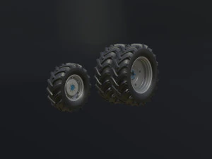set of wheels for mtz 1221 tractor assembly 3D Model