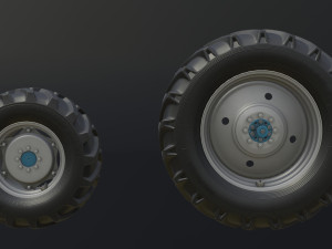 set of wheels for mtz 1221 tractor assembly 3D Model