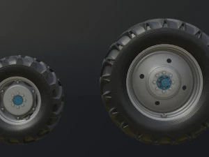 set of wheels for mtz 1221 tractor assembly 3D Model