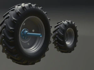 set of wheels for mtz 1221 tractor assembly 3D Model